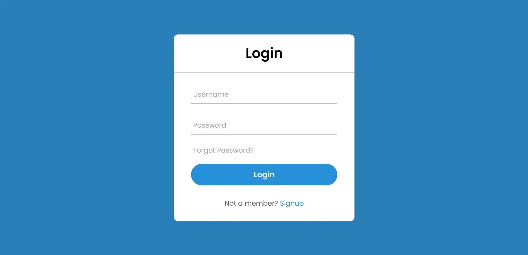 深蓝色背景简洁好看登录页面HTML5+CSS3