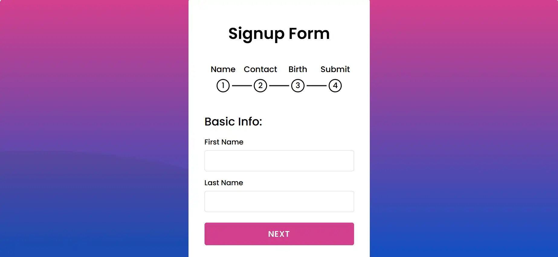 带上一步下一步的登录注册页面HTML5+CSS3